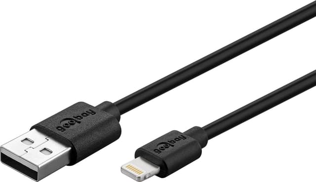 Goobay Apple Lightning billadare (12 W) Adapter för billaddare och Apple Lightning-kabel 1,0 m (svart)