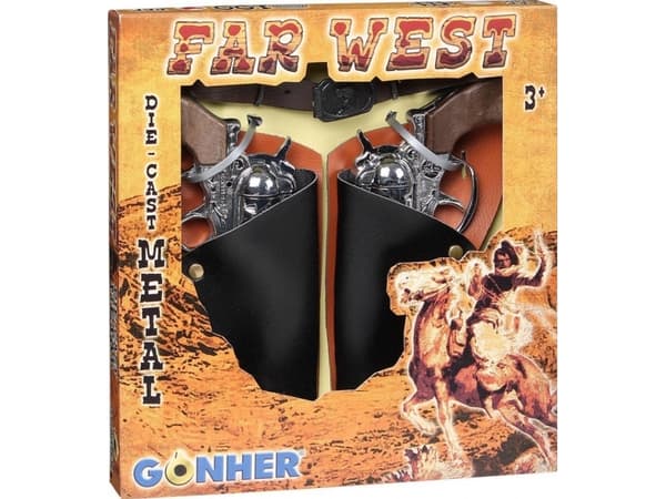 Pulio GONHER Cowboy sett 2 revolvere + belte