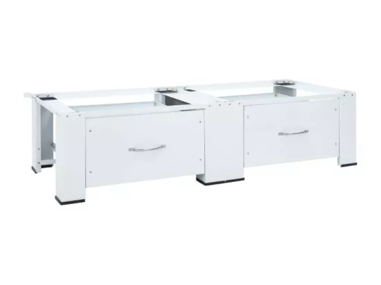 Double socle pour machine à laver avec tiroirs blanc