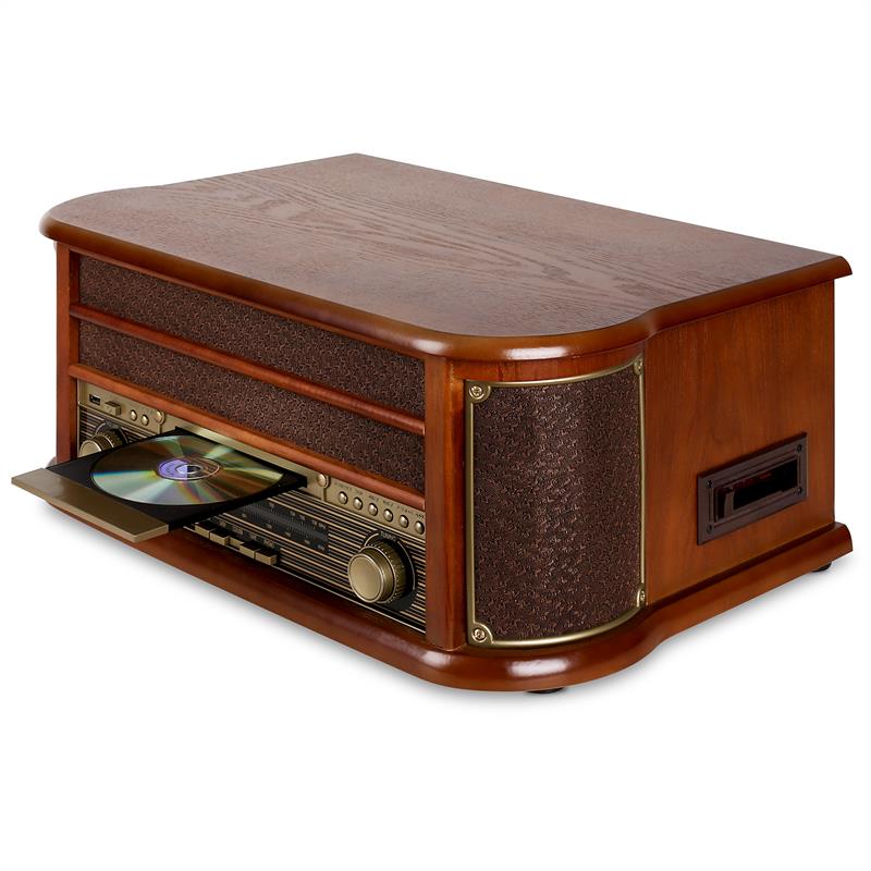 Belle Epoque 1908 Retro-Stereoanlage Bluetooth USB CD MP3 Braun