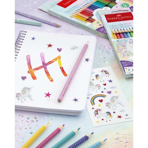 FABER-CASTELL Buntstifte Colour Grip Einhorn, Set