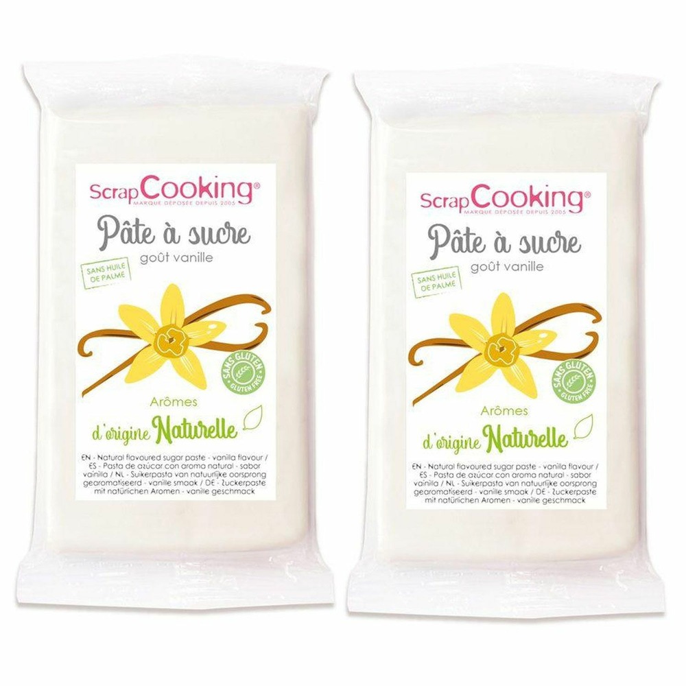 Pâte à sucre blanche goût vanille d'origine naturelle 500 g