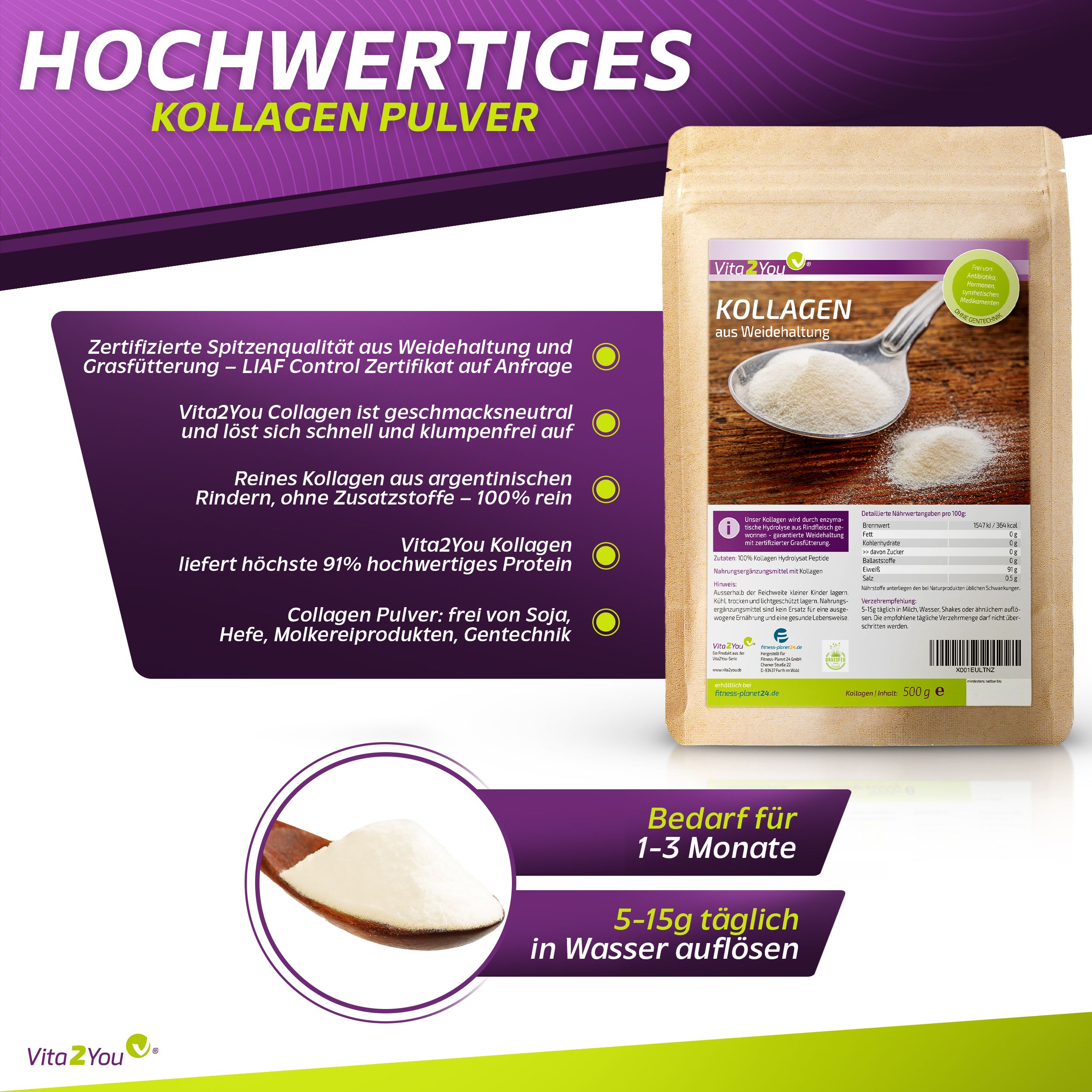 Vita2You Collagen Pulver Weidehaltung