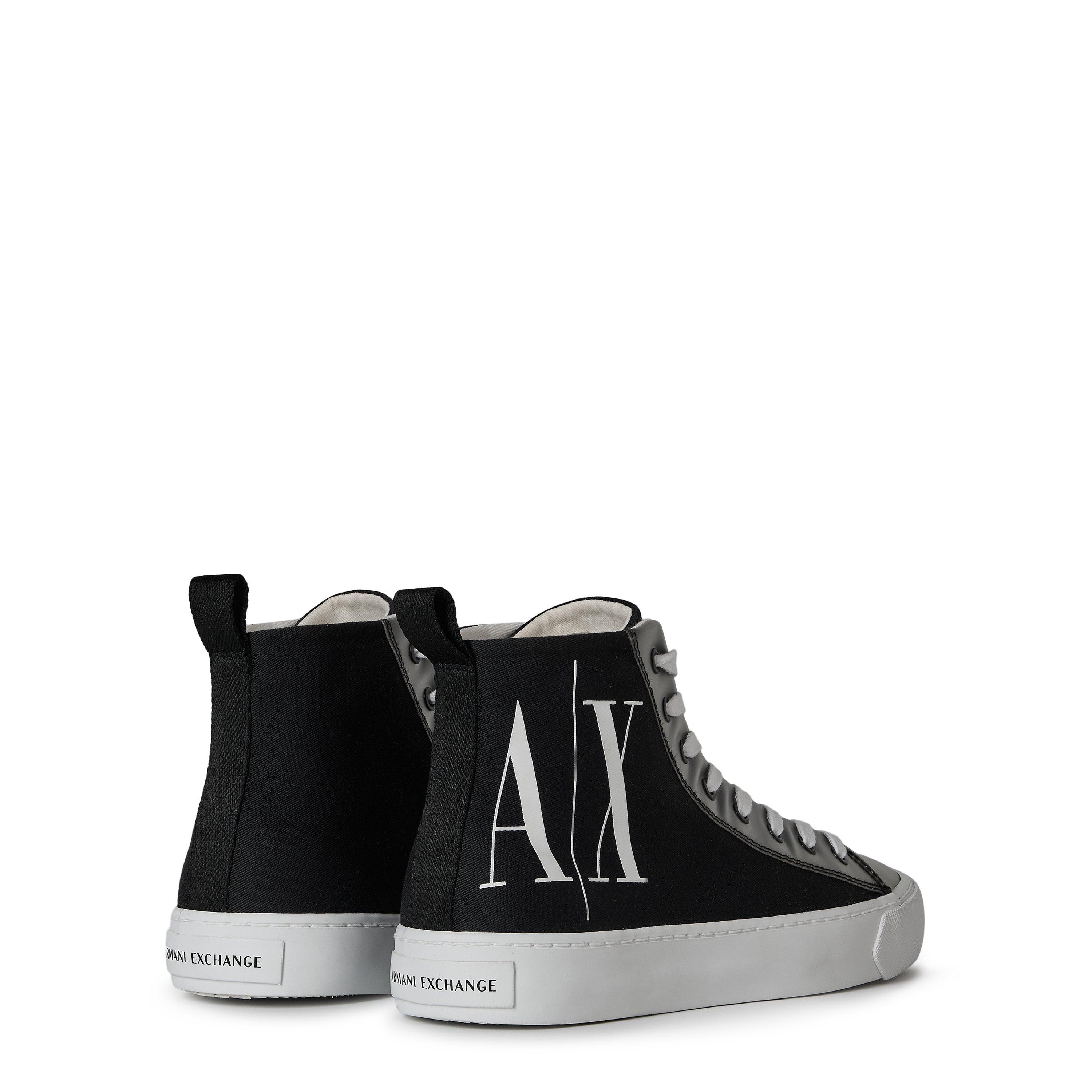 Armani Exchange High Top Cotton Trainers
