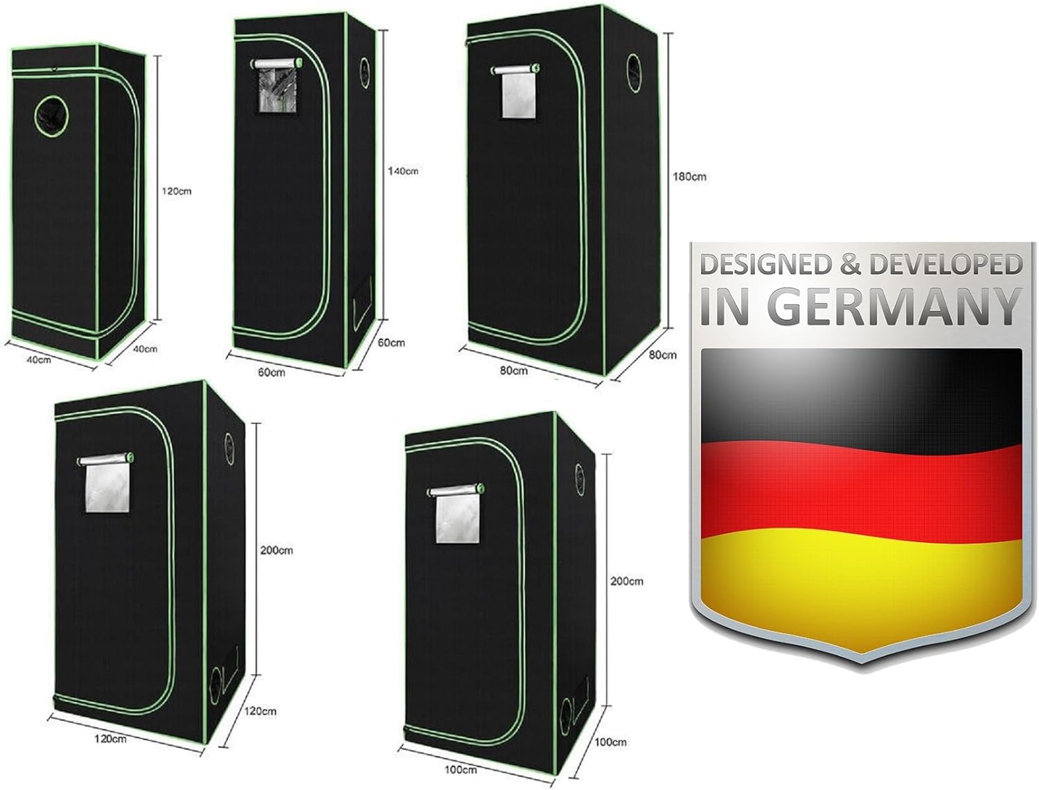 JUNG Growbox Komplettset Anbau Set mit LED Vollspektrum Grow Lampe Dimmbar, 120x120x200 cm, mit Ventilator, Abluft Aktivkohlefilter, Growzelt Anzucht Gewächshaus, Grow Tent Complete Set