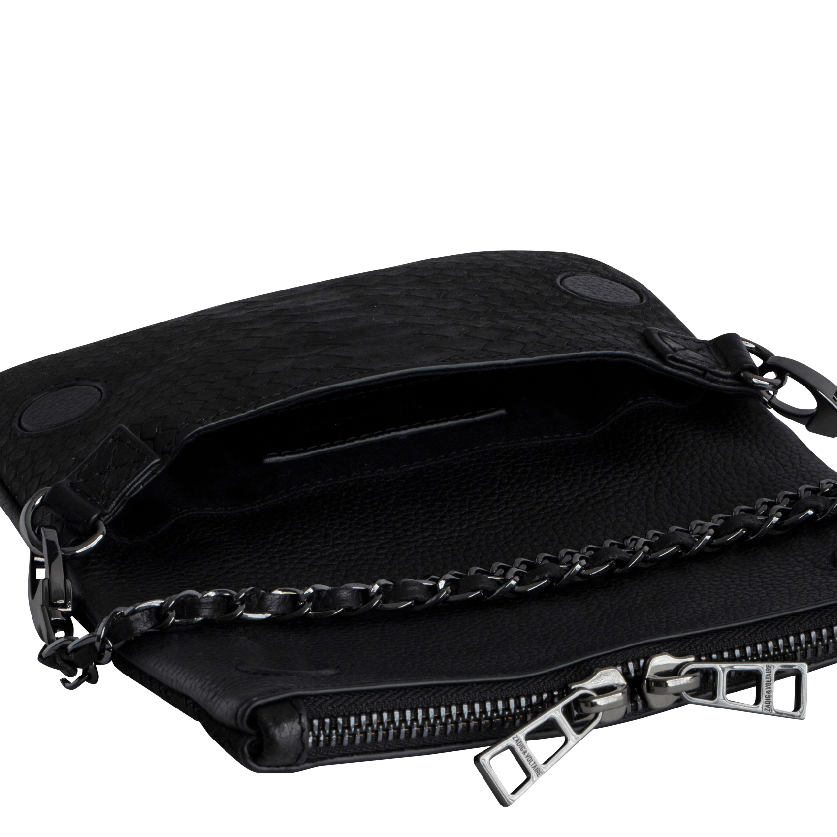 ROCK NANO - Sac pochette en cuir effet python | Noir