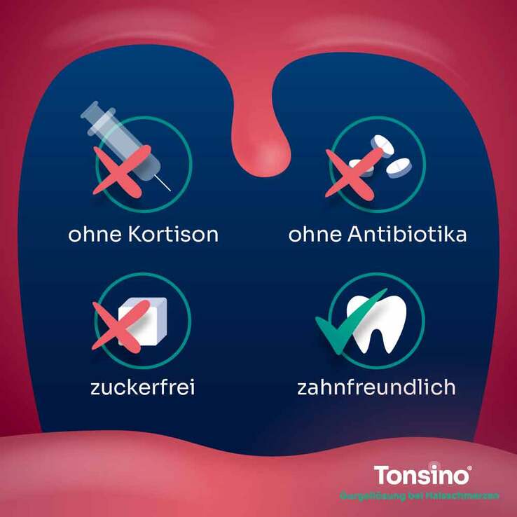 Tonsino Gurgellösung bei Halsschmerzen, 120 ml