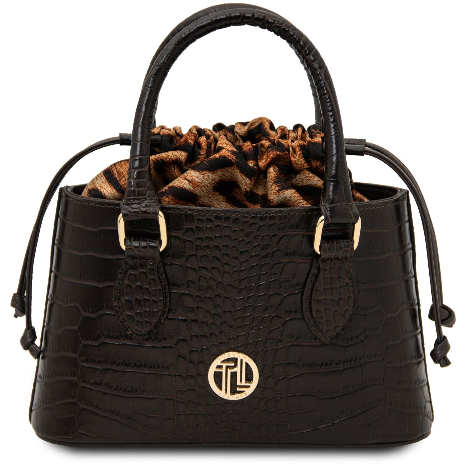 TL142510 – Croque – Croc print leren Handtas