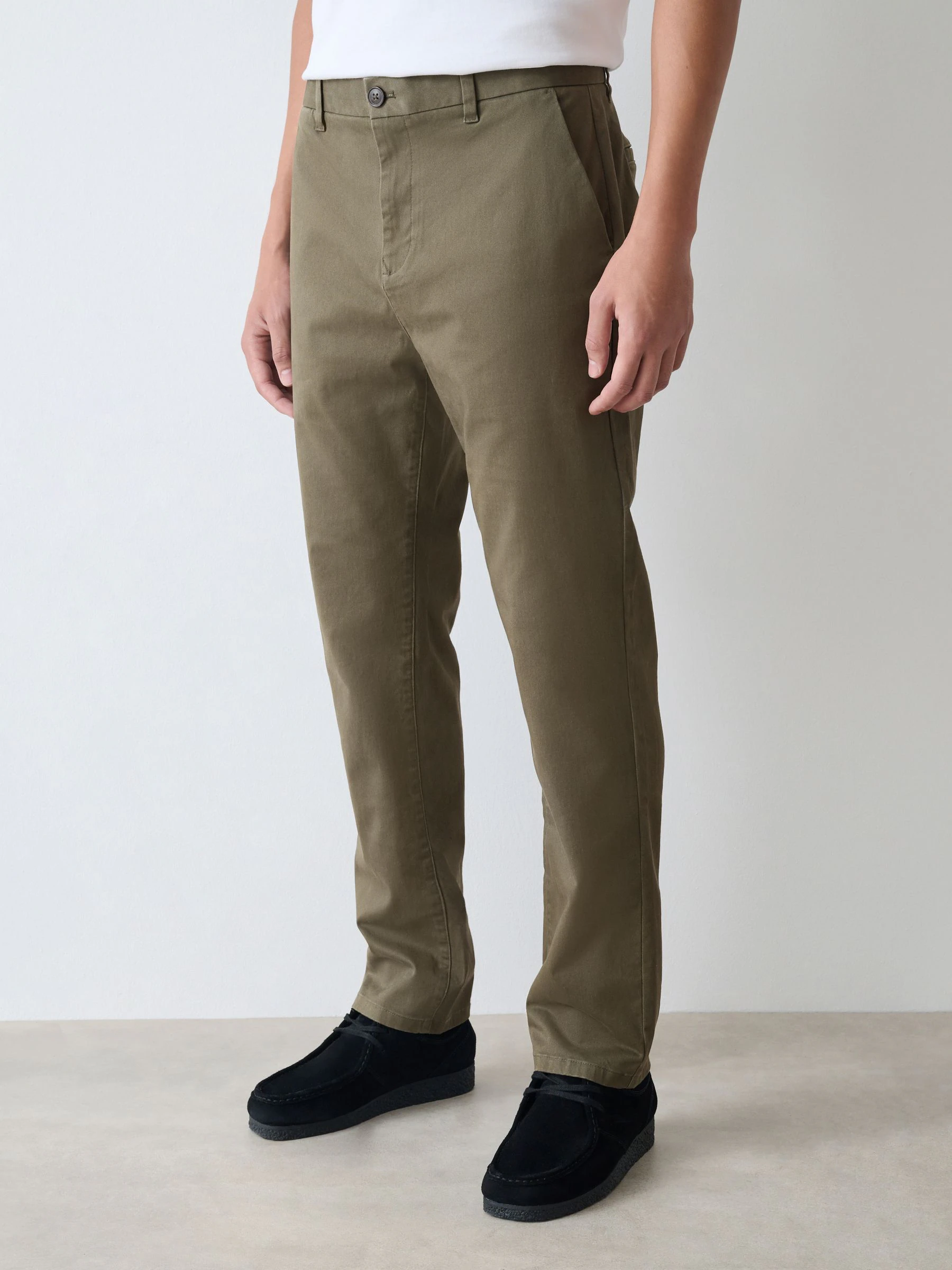 Olijfgroen - Slim Fit - Stretchy chino