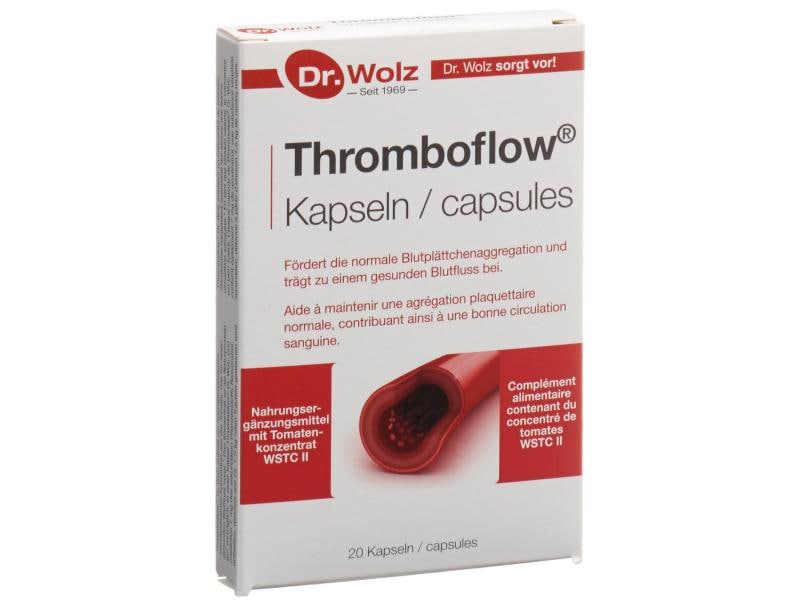 Dr. Wolz Thromboflow 20 Kapseln Vegane Nahrungsergänzung