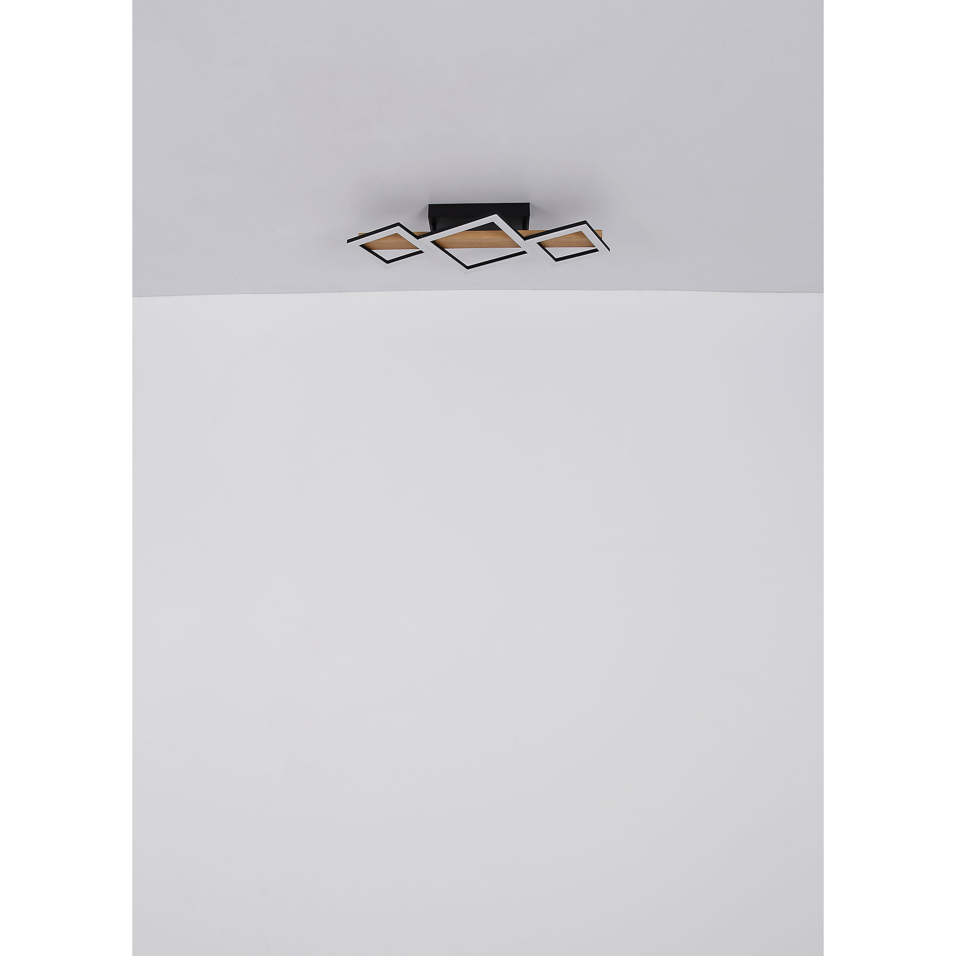 LED-Deckenleuchte - schwarz-braun - 30x48 cm