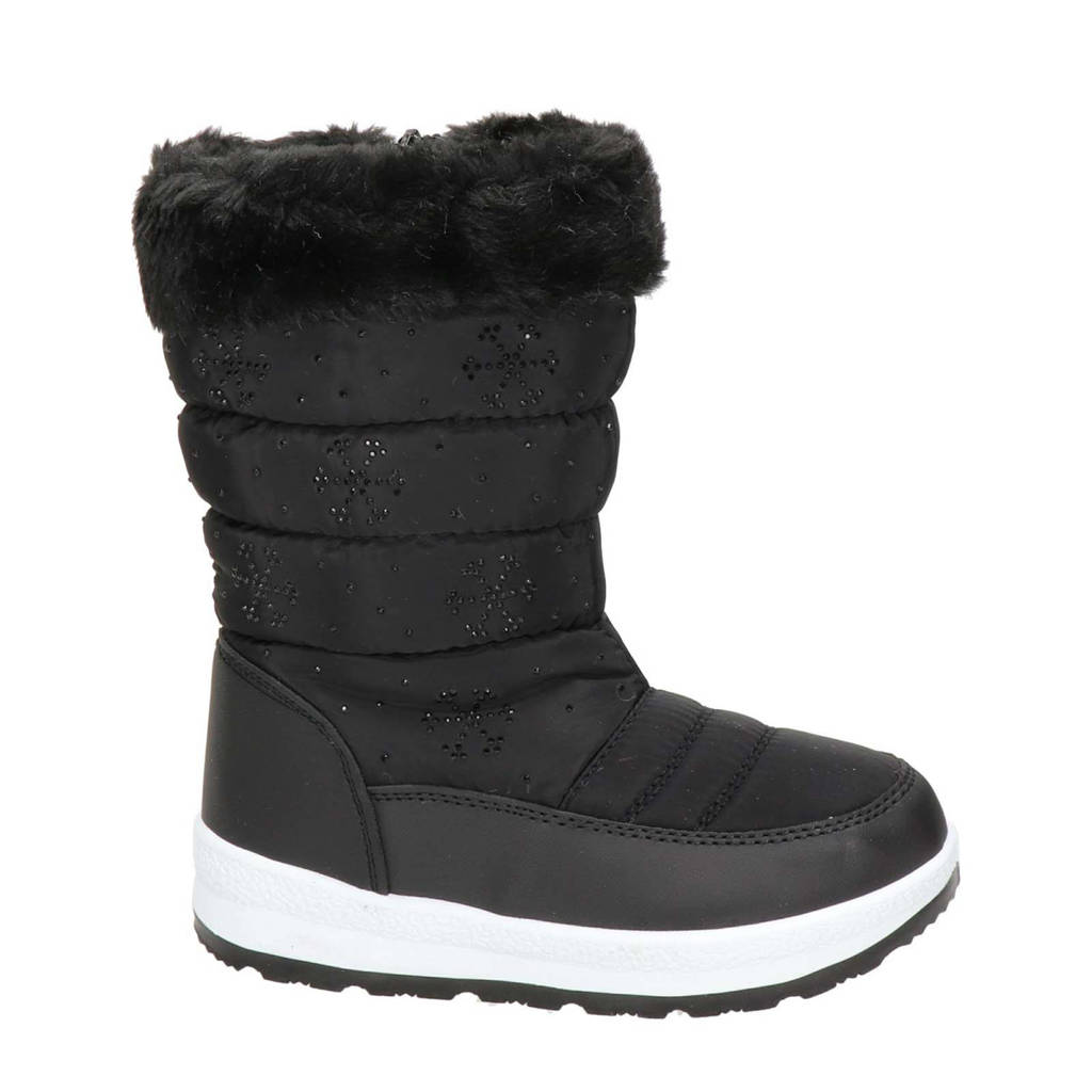 Snow Fun snowboots met strass steentjes zwart