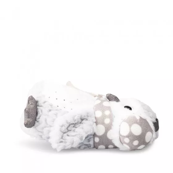 Chaussons peluche chouette GRIS MERRY SCOTT