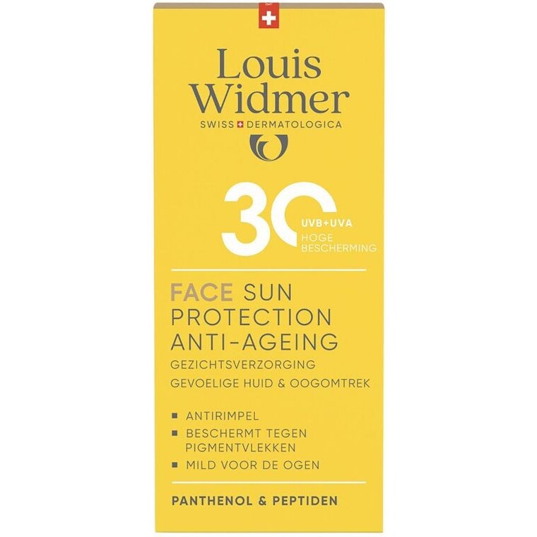 Crème solaire visage avec parfum indice 30 Widmer- Tube de 50 ml