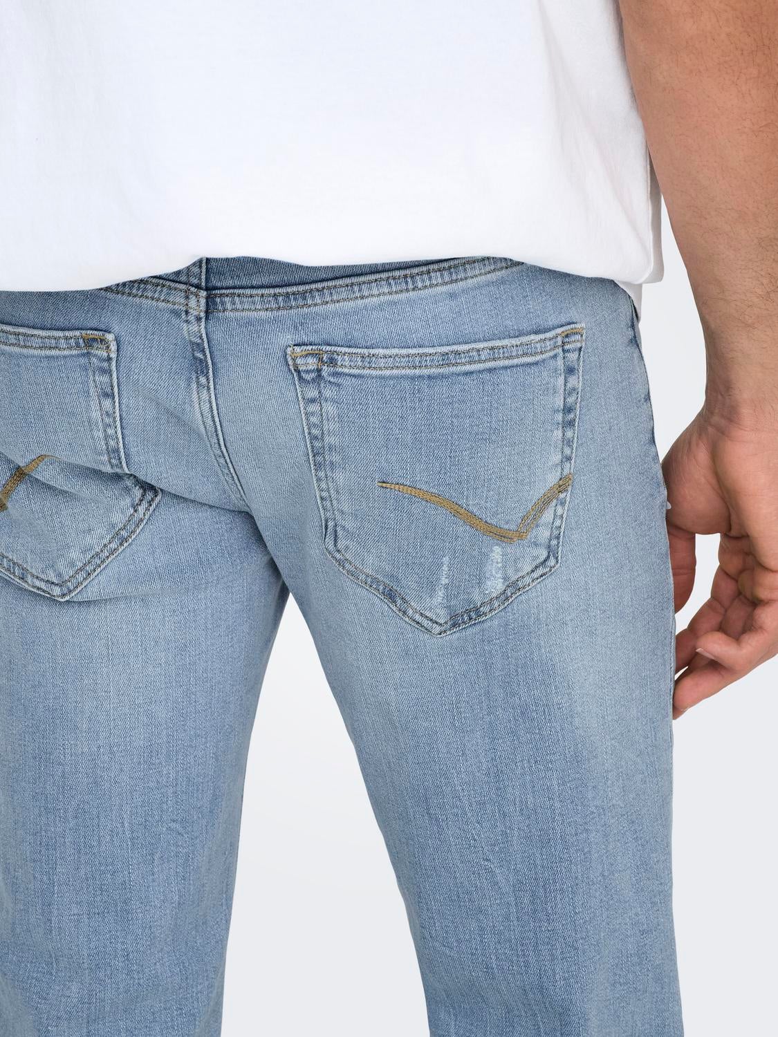 ONSLOOM Niedrige Taille Slim Fit Jeans Light Blue Denim