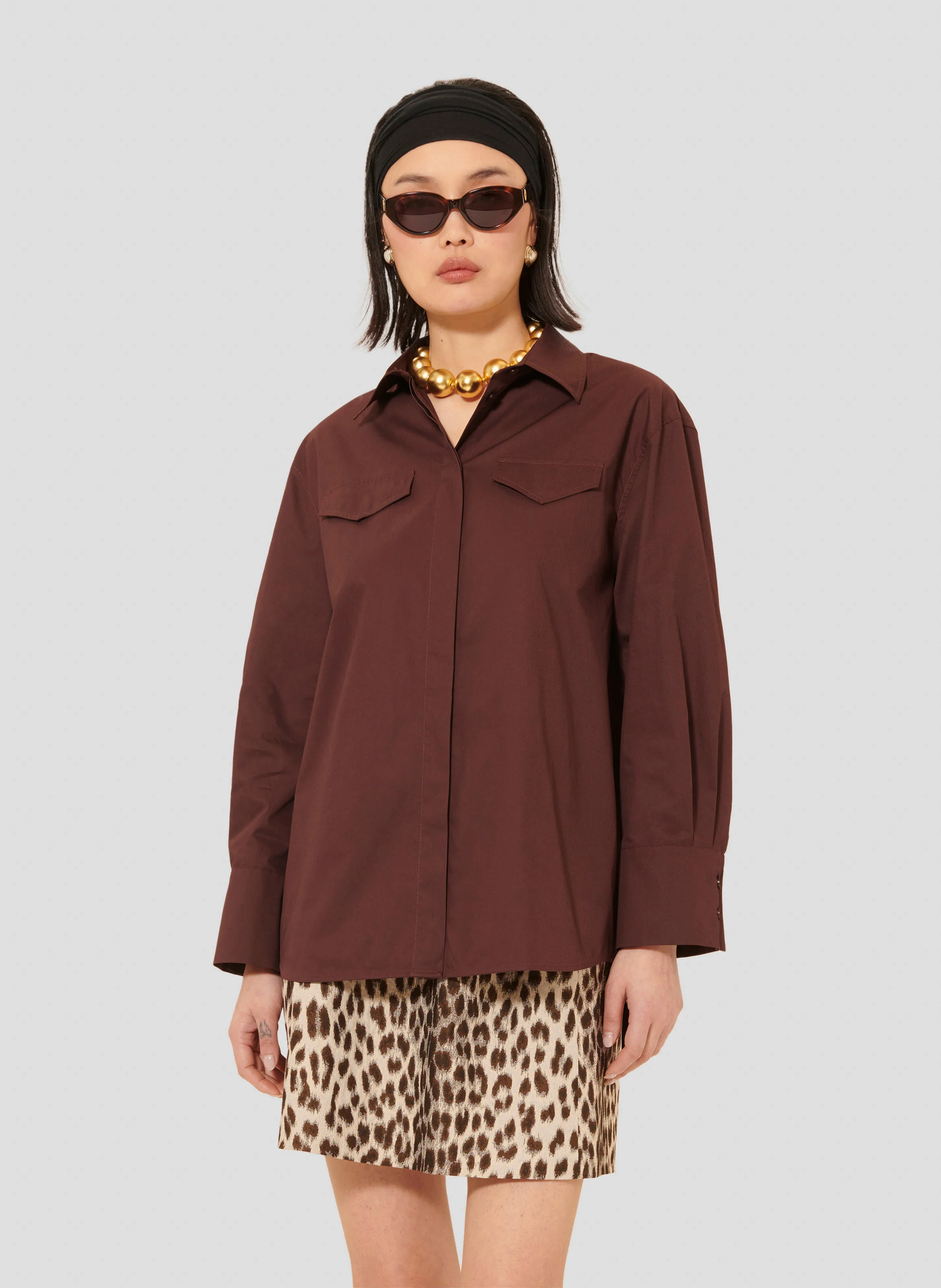 CARLOTTA - Chemise oversize en coton | Violet