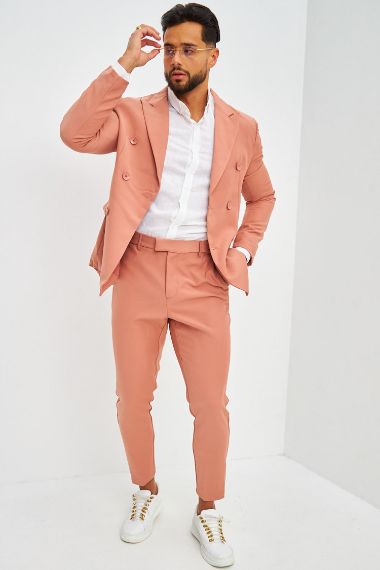 Costume 2 pièces veste et pantalon rose