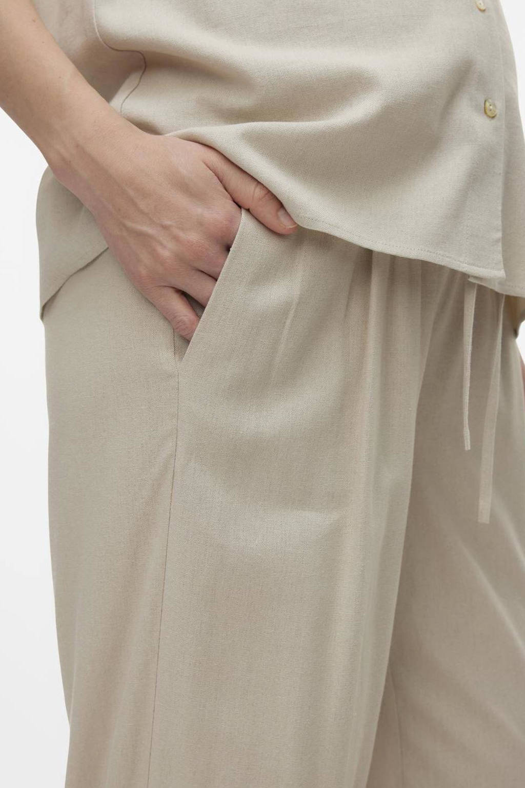 MAMALICIOUS loose fit broek MLSILVIA ecru