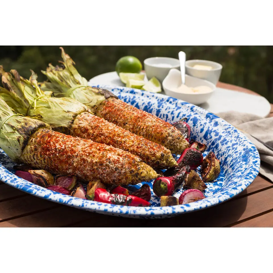 Crow Canyon Home Ovale Schaal - Blauw