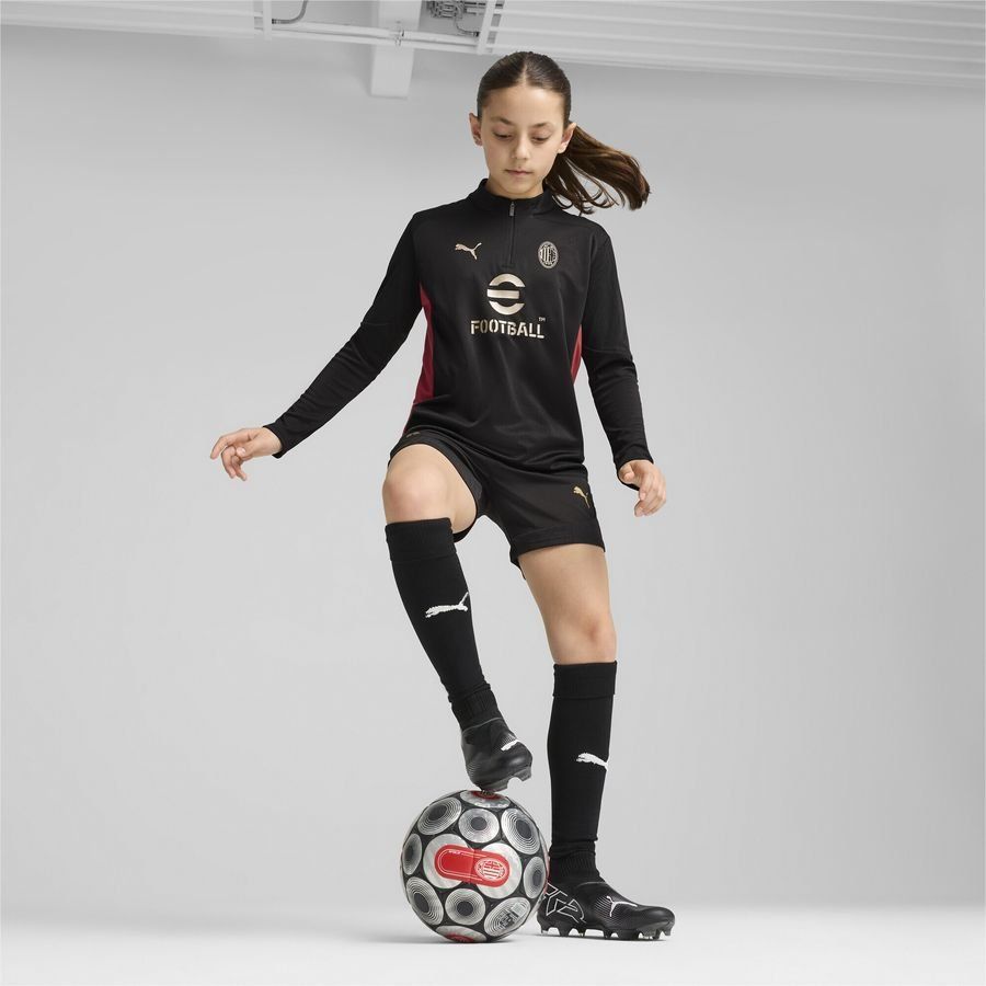 Milan AC Maillot d'Entraînement Fermeture Éclair 1/4 - Noir/For All Time Red Enfant