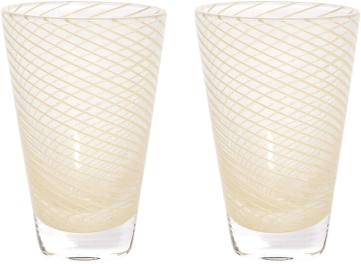 OYOY Living Design Yuka Swirl Glas - Pakke med 2 Gul