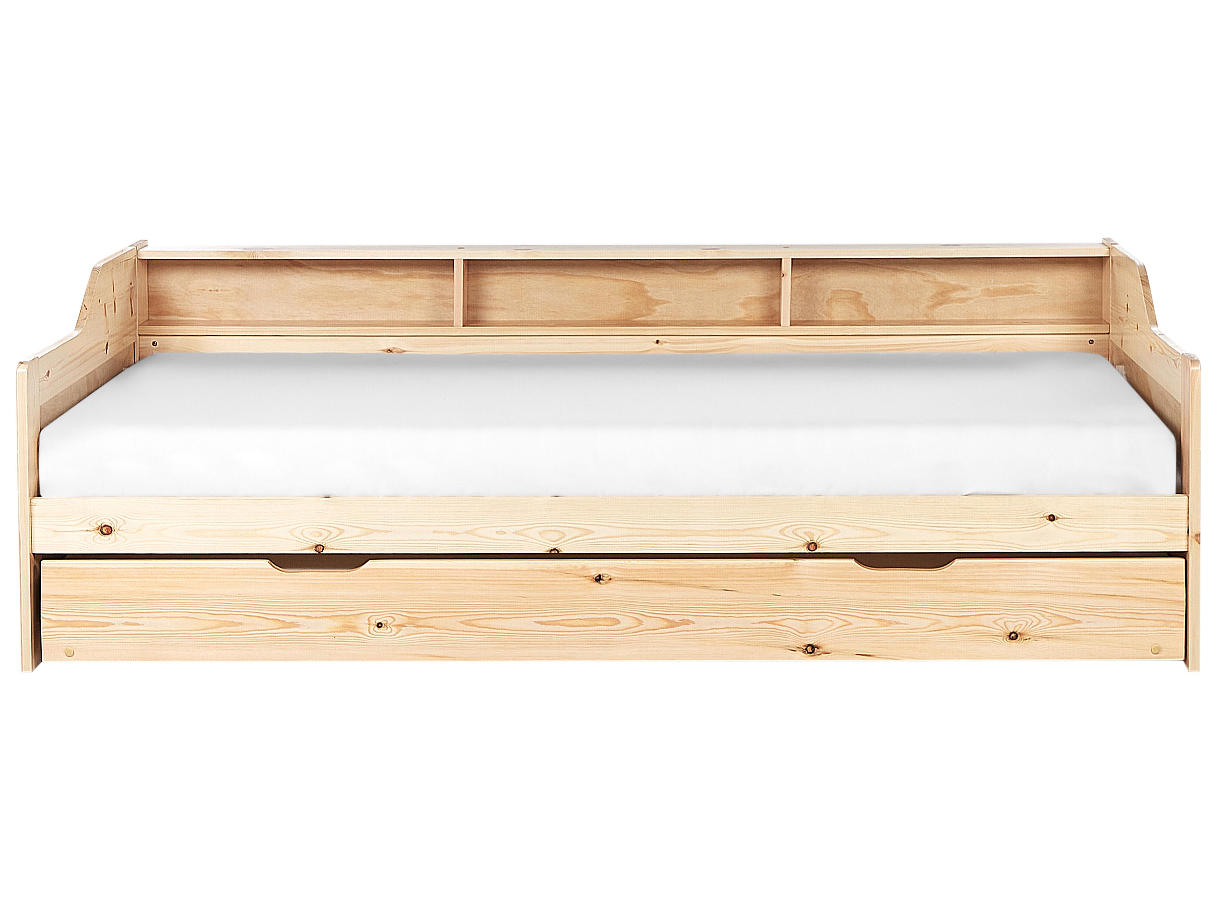 Onderschuifbed Dennenhout EDERN 90 x 200 cm Lichtbruin