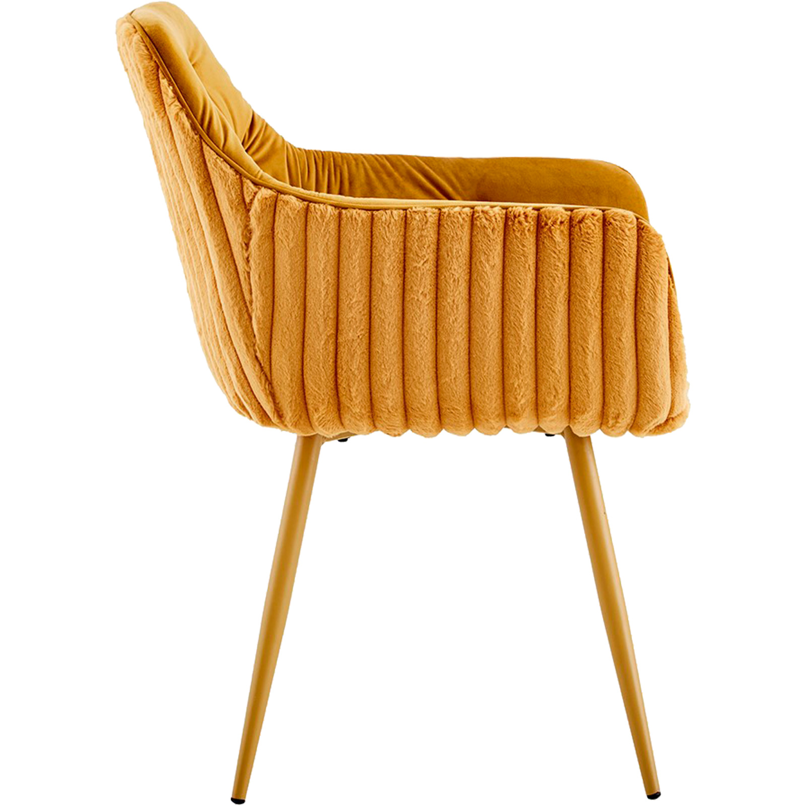 Polsterstuhl Fluffy Samt/Cord senf