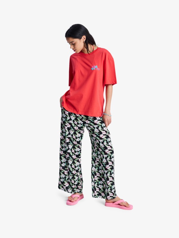 Hangloose Poster T-Shirt à manches courtes Rouge Femme