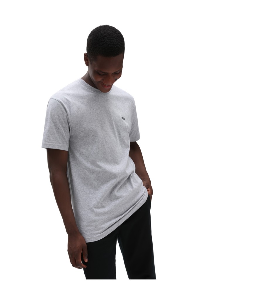 Camiseta Vans com Logo à Esquerda Cinza