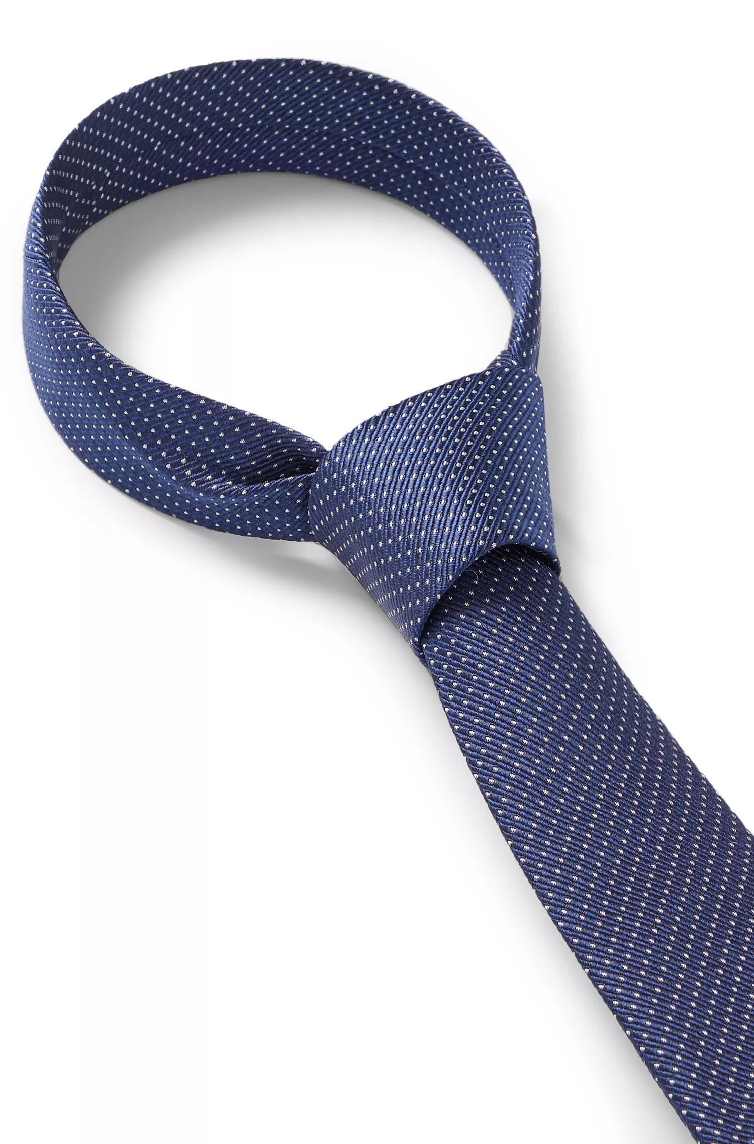 Gravata HUGO em mistura de seda vermelha com padrão jacquard.