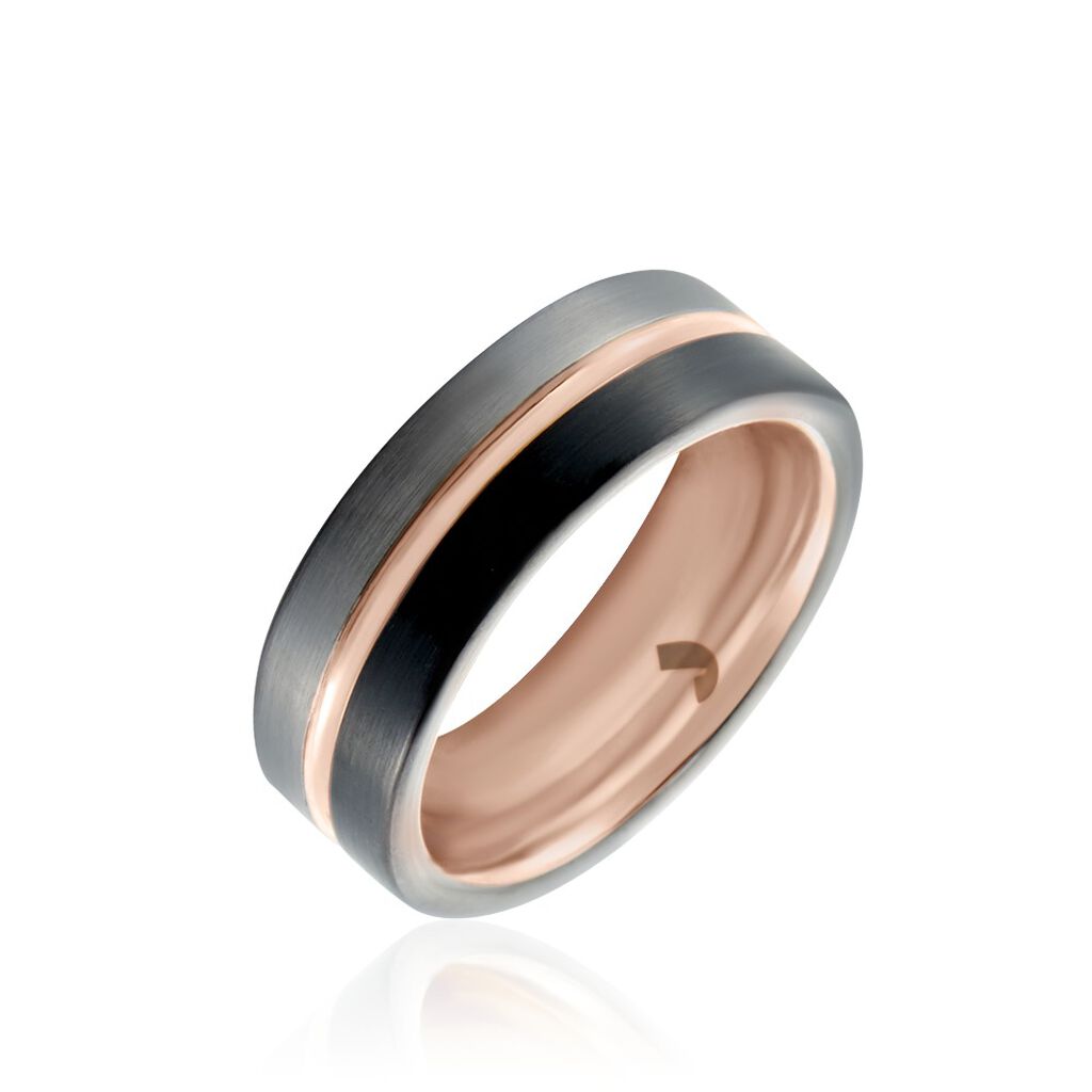 Bague Jourdan Echo Tungstene Tricolore Blanc / Rose / Noir