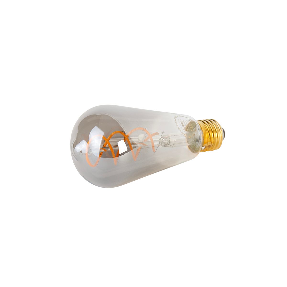 E27 dimbare LED gedraaid filament lamp ST64 smoke 120 lm 1800K