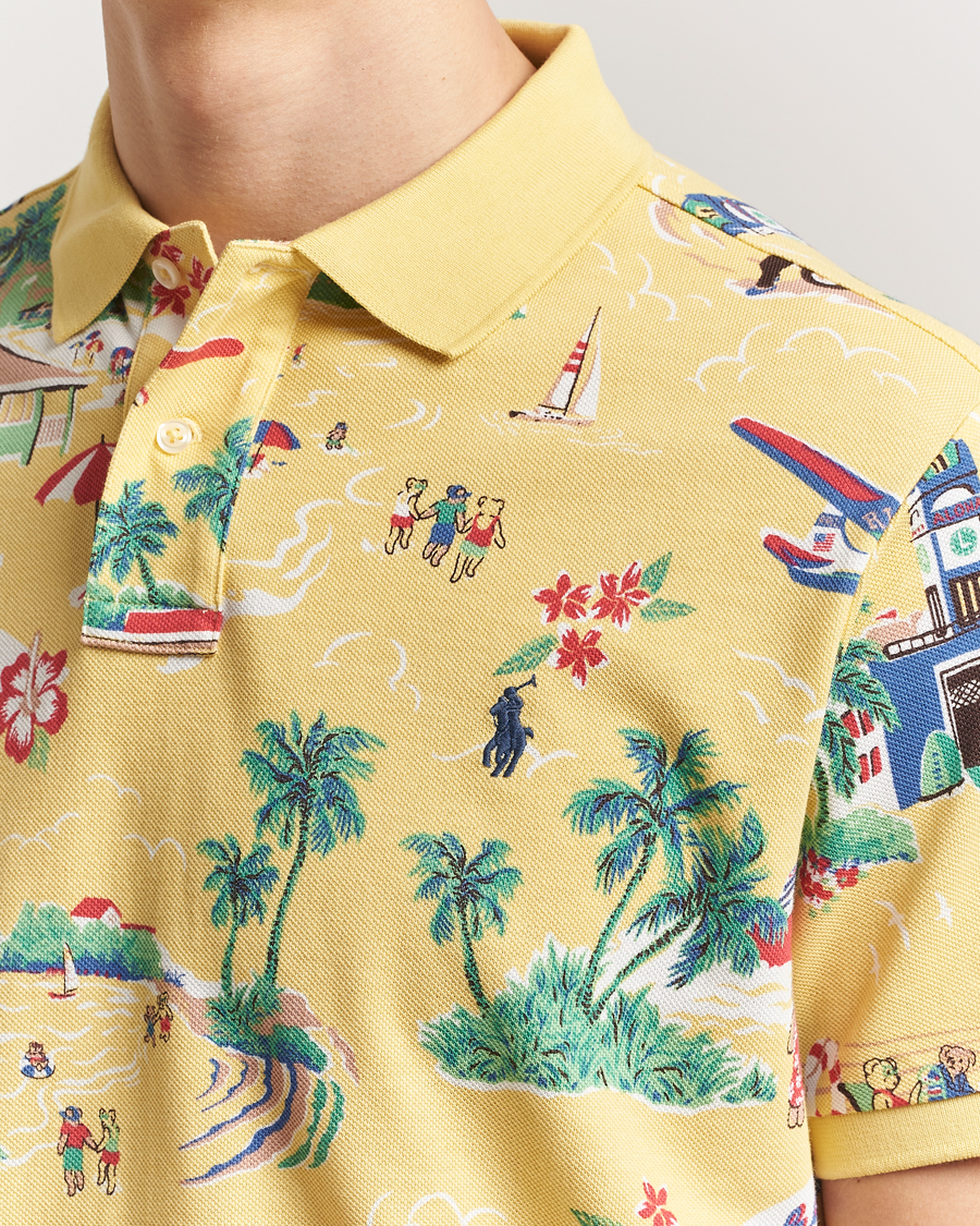 Polo Ralph Lauren Printed Mesh Polo Holiday Bear Yellow