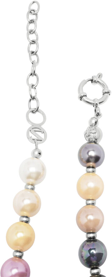 Nialaya Pastel Pearl Necklace with Stainless Steel Pearl