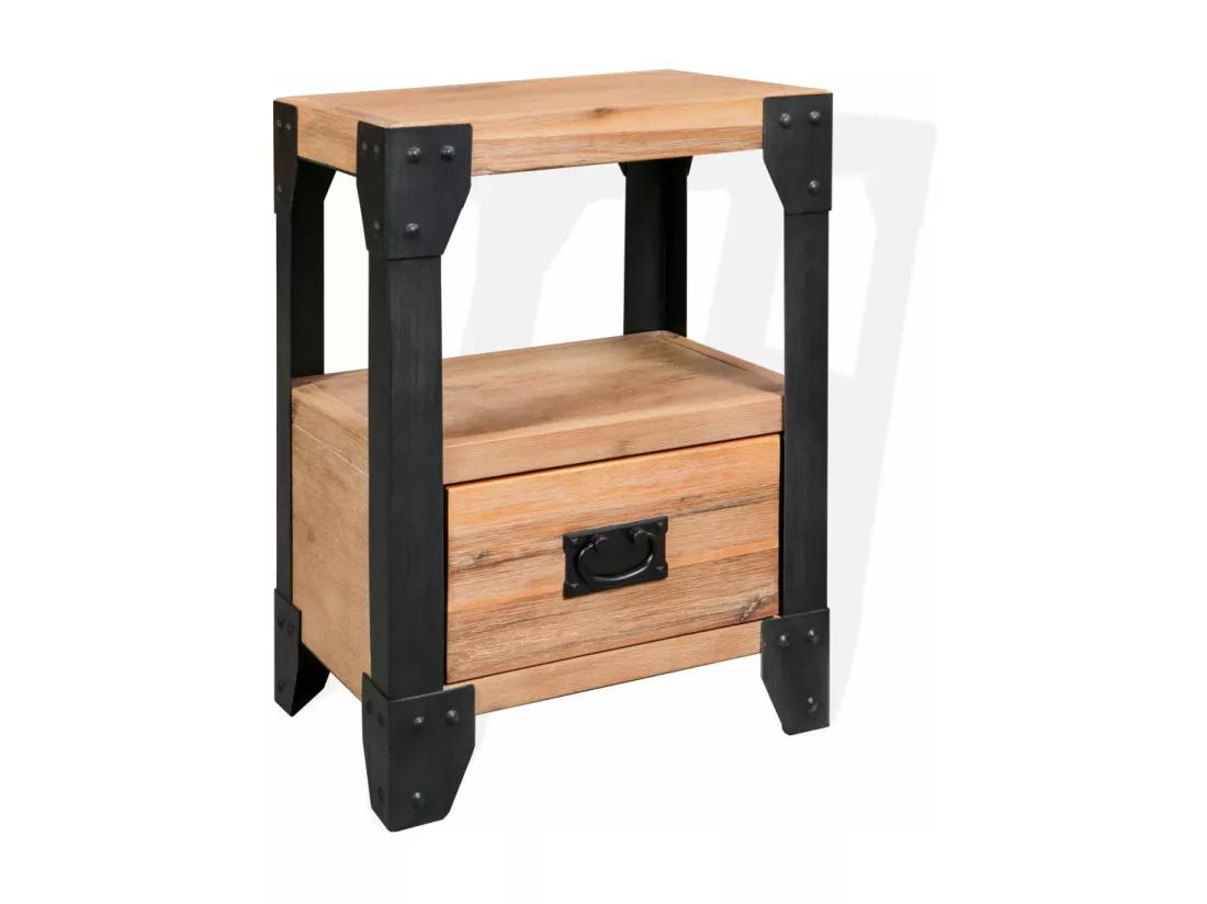 Table de nuit chevet marron 40 x 30 x 54 cm 1402125