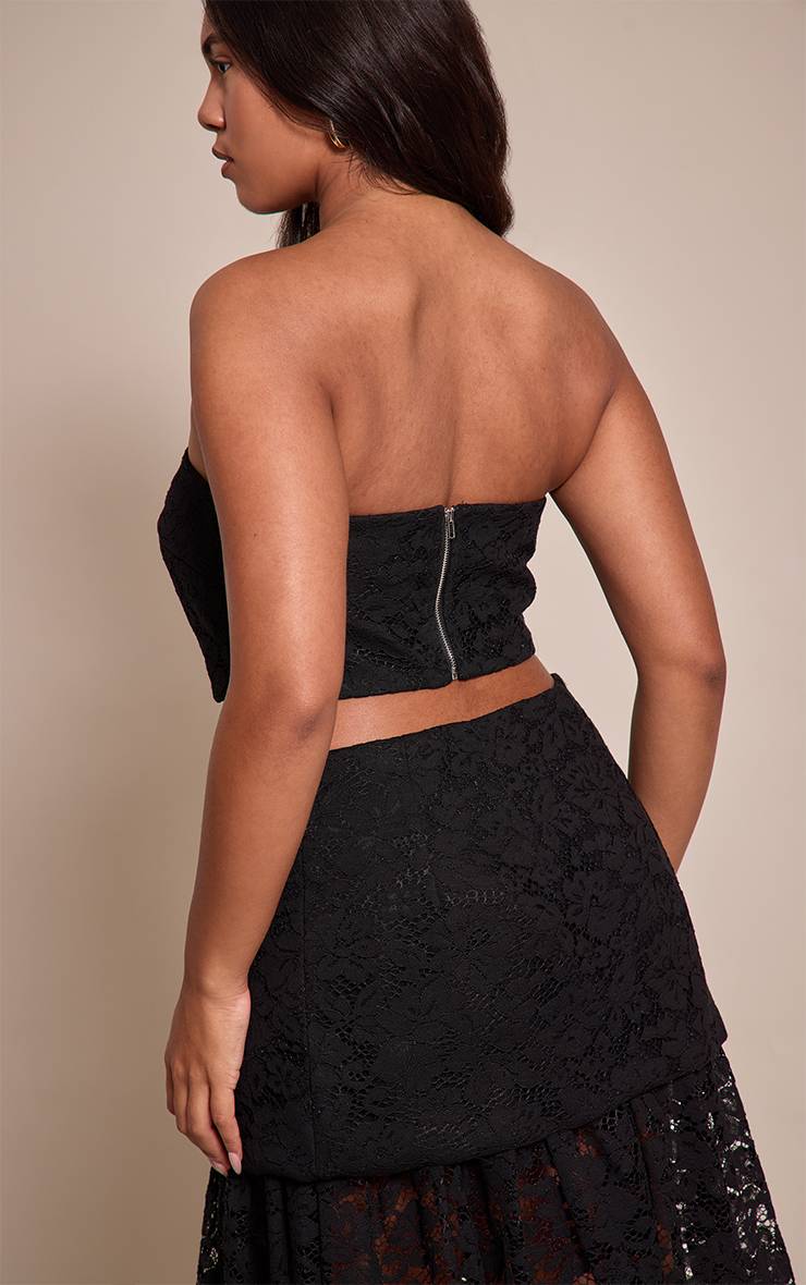 Noir Crop Top Bandeau En Dentelle Shape