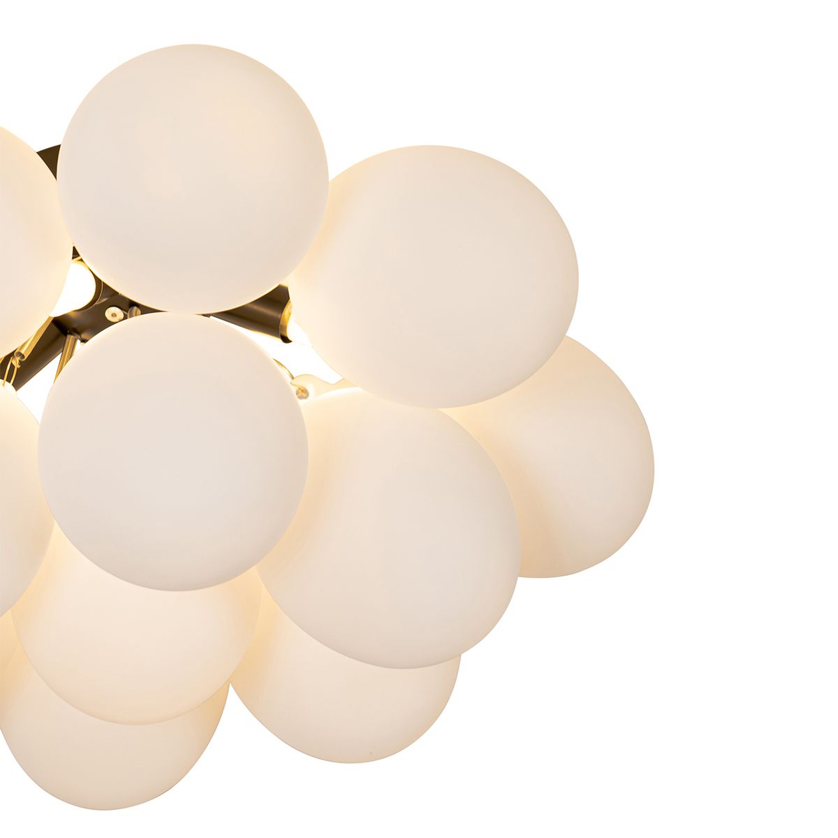 Smart plafondlamp zwart met opaal glas 4-lichts incl. 4 Wifi G9 - Uvas