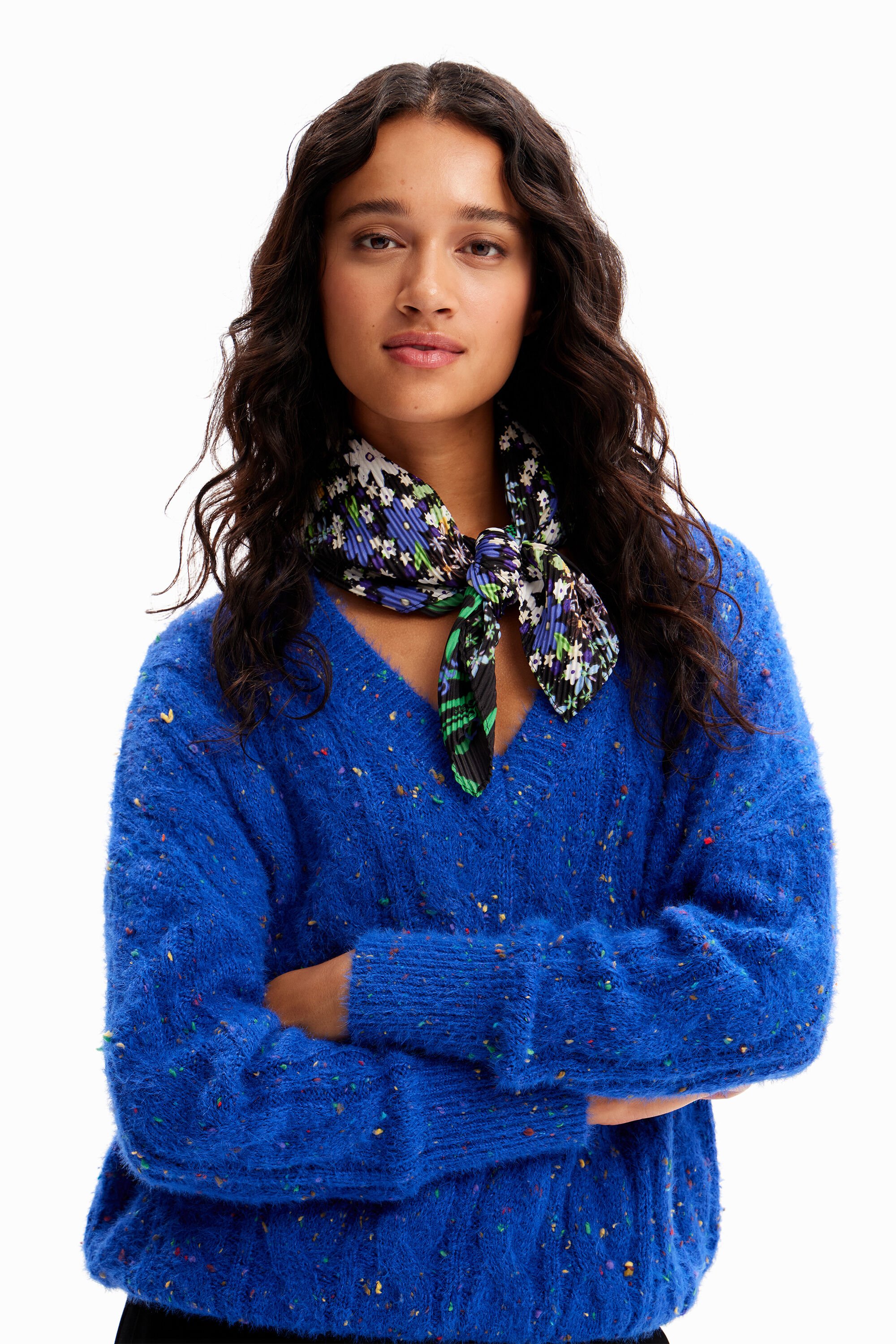 Foulard carré plissé