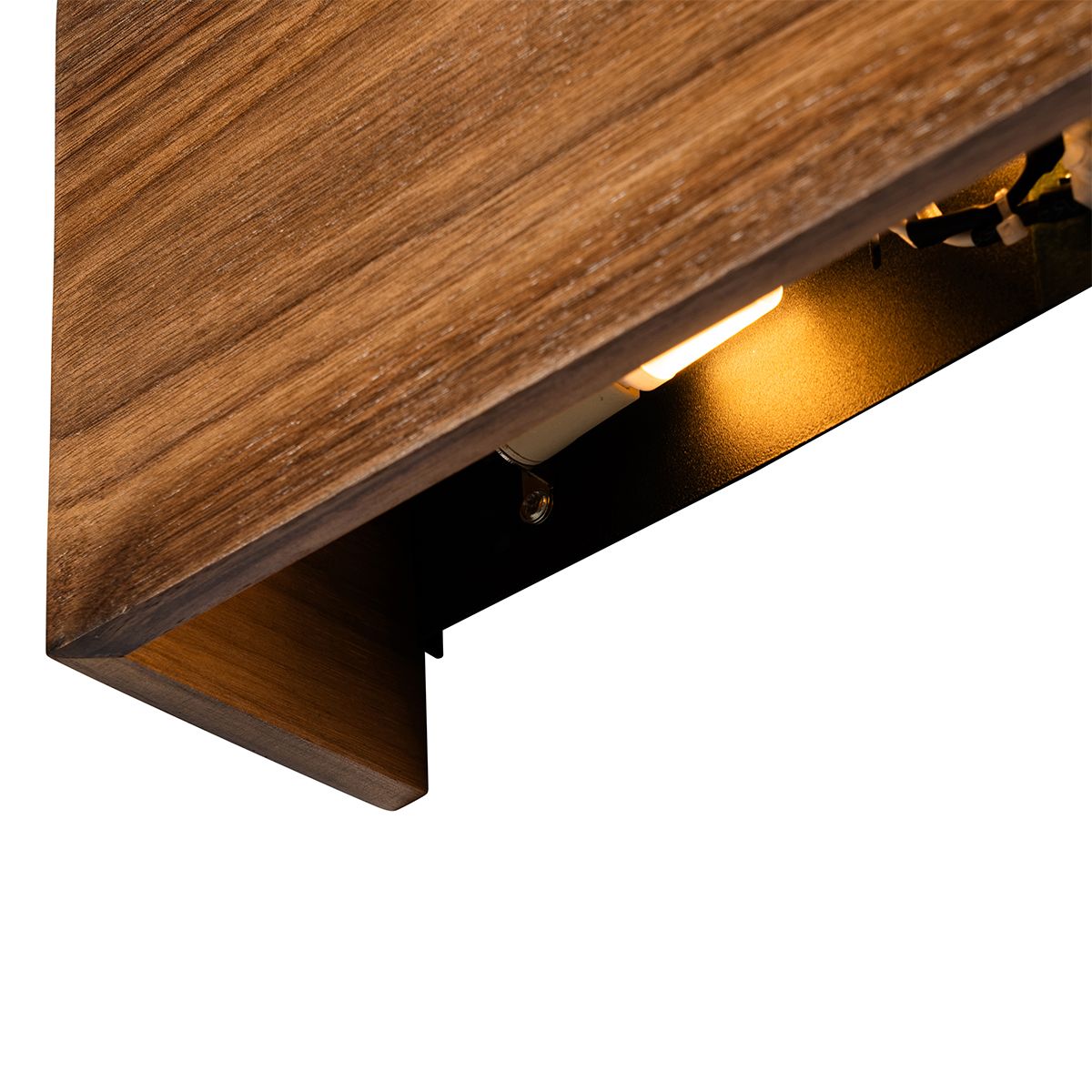 Landelijke wandlamp walnoot hout - Otan