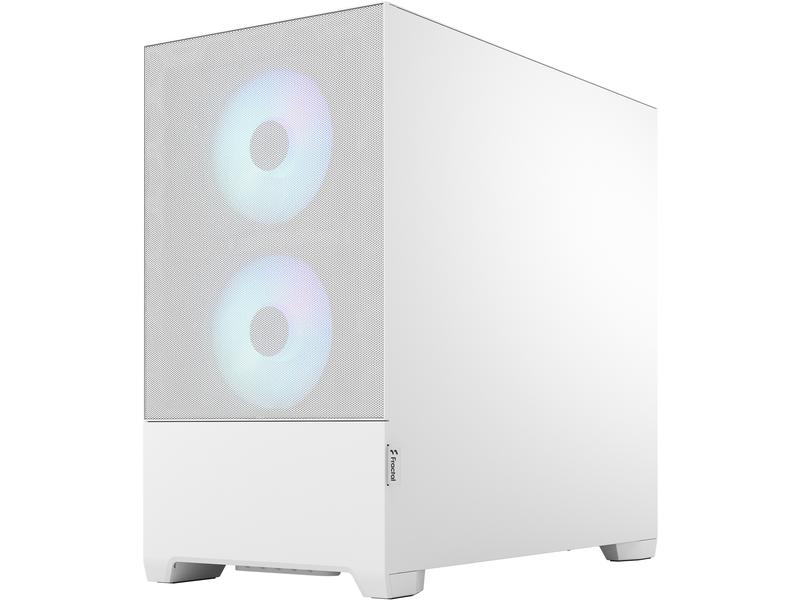 Fractal Design PC-Gehäuse Pop Mini Air RGB TG Weiss Eleganter Gaming-Mini-Tower mit Sichtfenster und RGB-Beleuchtung