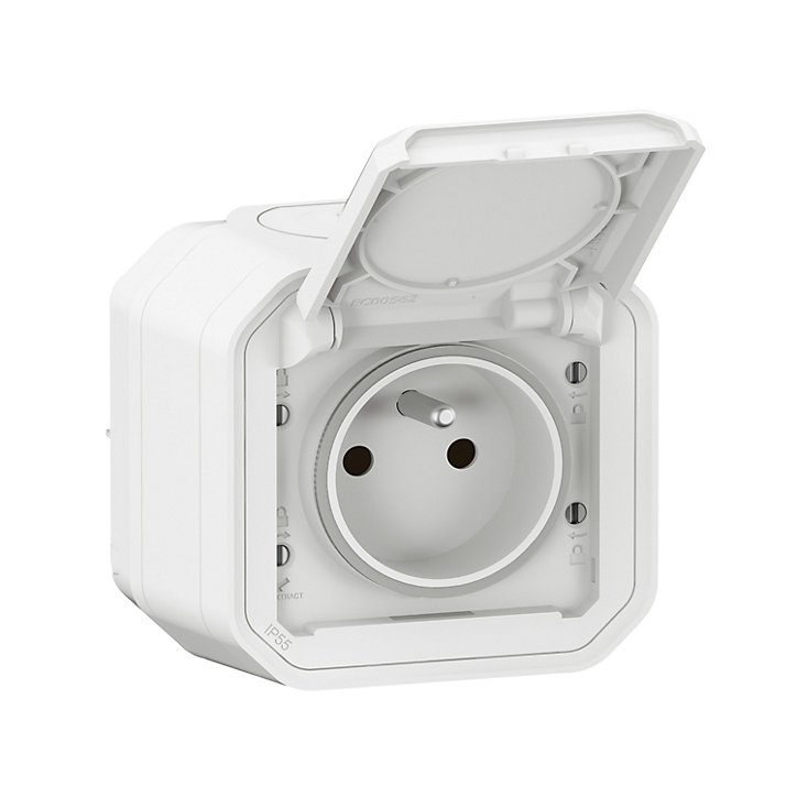 Prise Legrand Plexo blanc à griffes