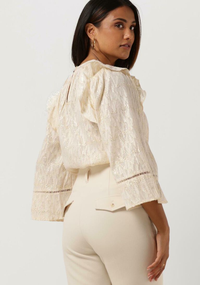 SUMMUM witte summum blouse top lurex jacquard