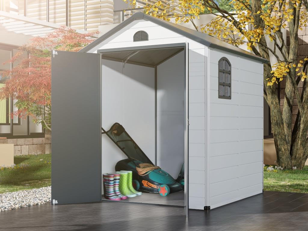 Vente-unique Cesio Gartenhaus aus Kunstharz, 3,65 m, Grau
