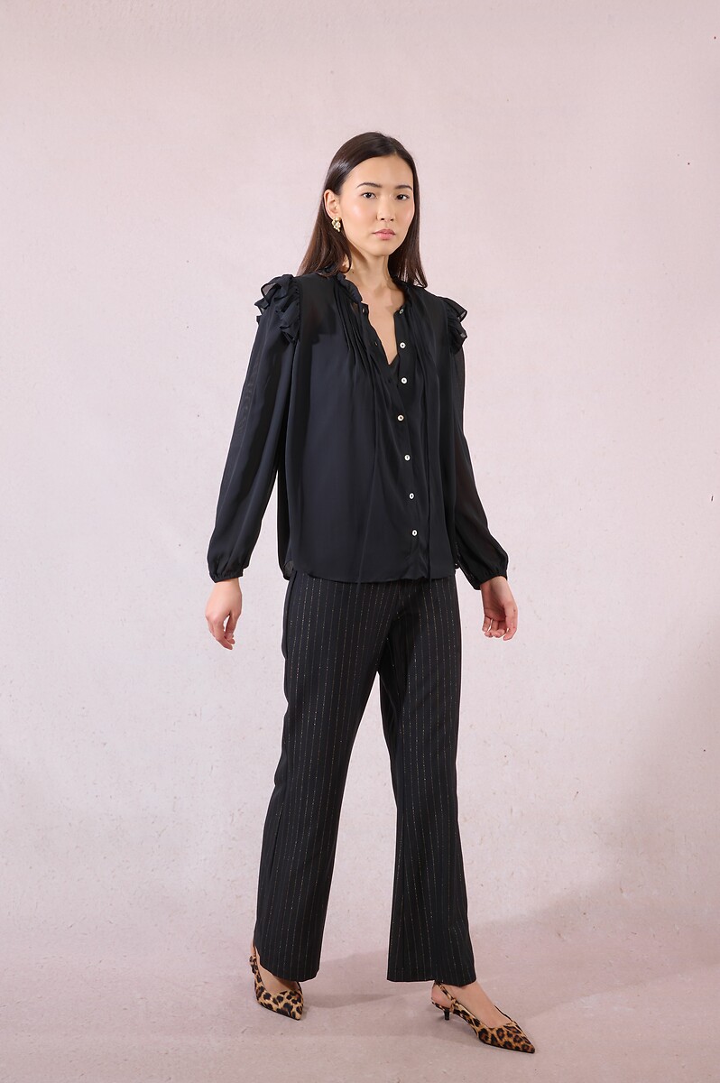 MOLLY BRACKEN<br>Camisa de voile semitransparente