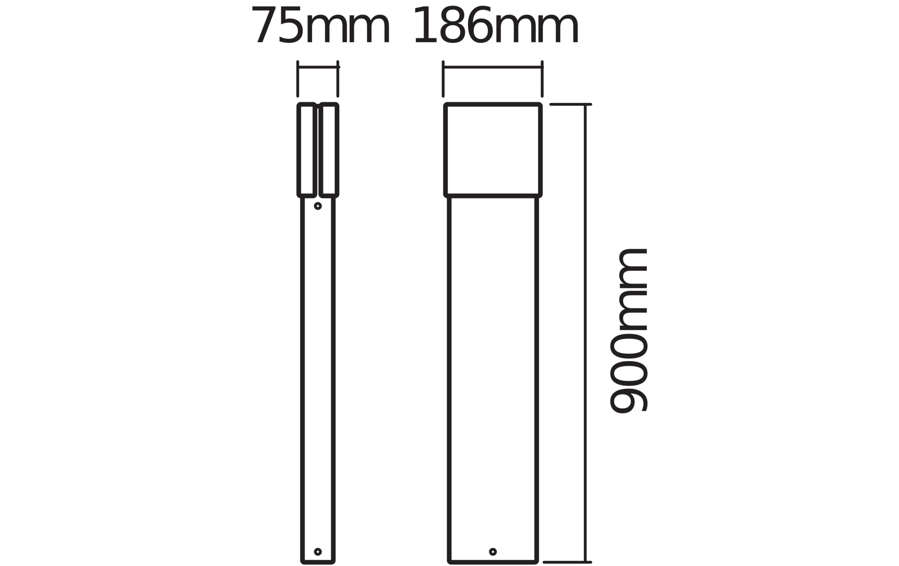 Sockelleuchte Endure Style Ellipse, 90 cm, 13W, Grau<br>Wegeleuchte für den Aussenbereich