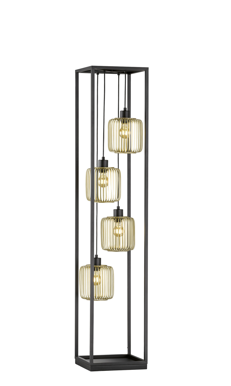 Stehleuchte CAYDO - sandschwarz-goldfarben - 150 cm