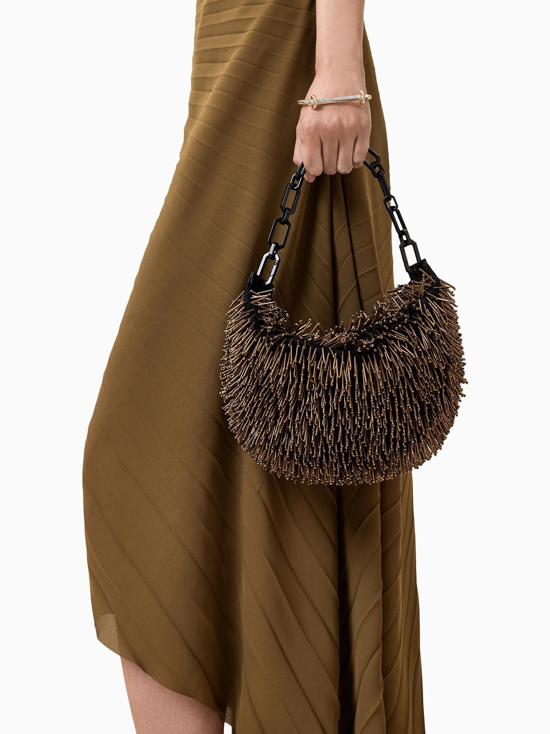 AllSaints Madea Chain Strap Beaded Bag