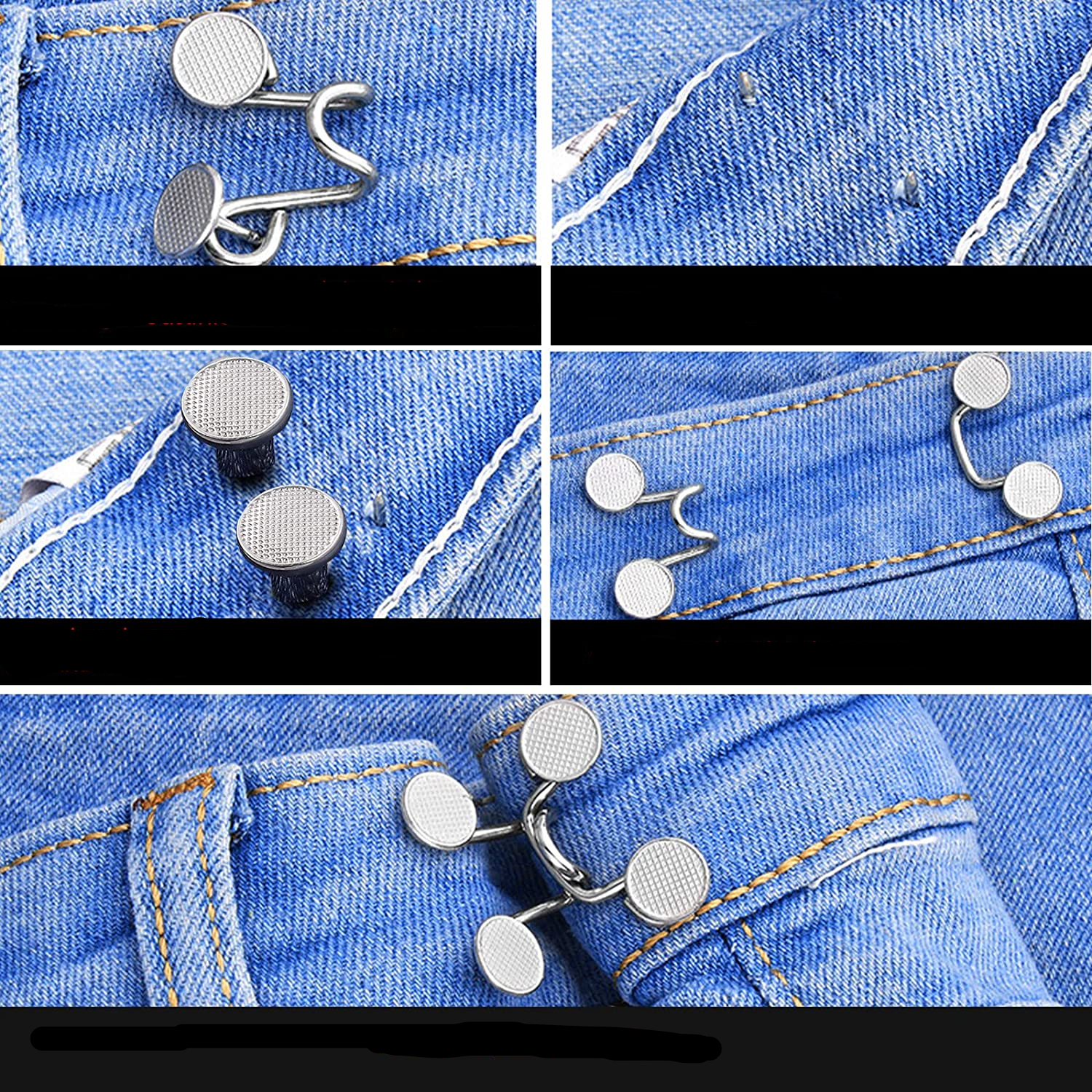 (30mm) Taillenschnalle Hosenbund Knopf Abnehmbarer Jeans Druckknopf - Silber