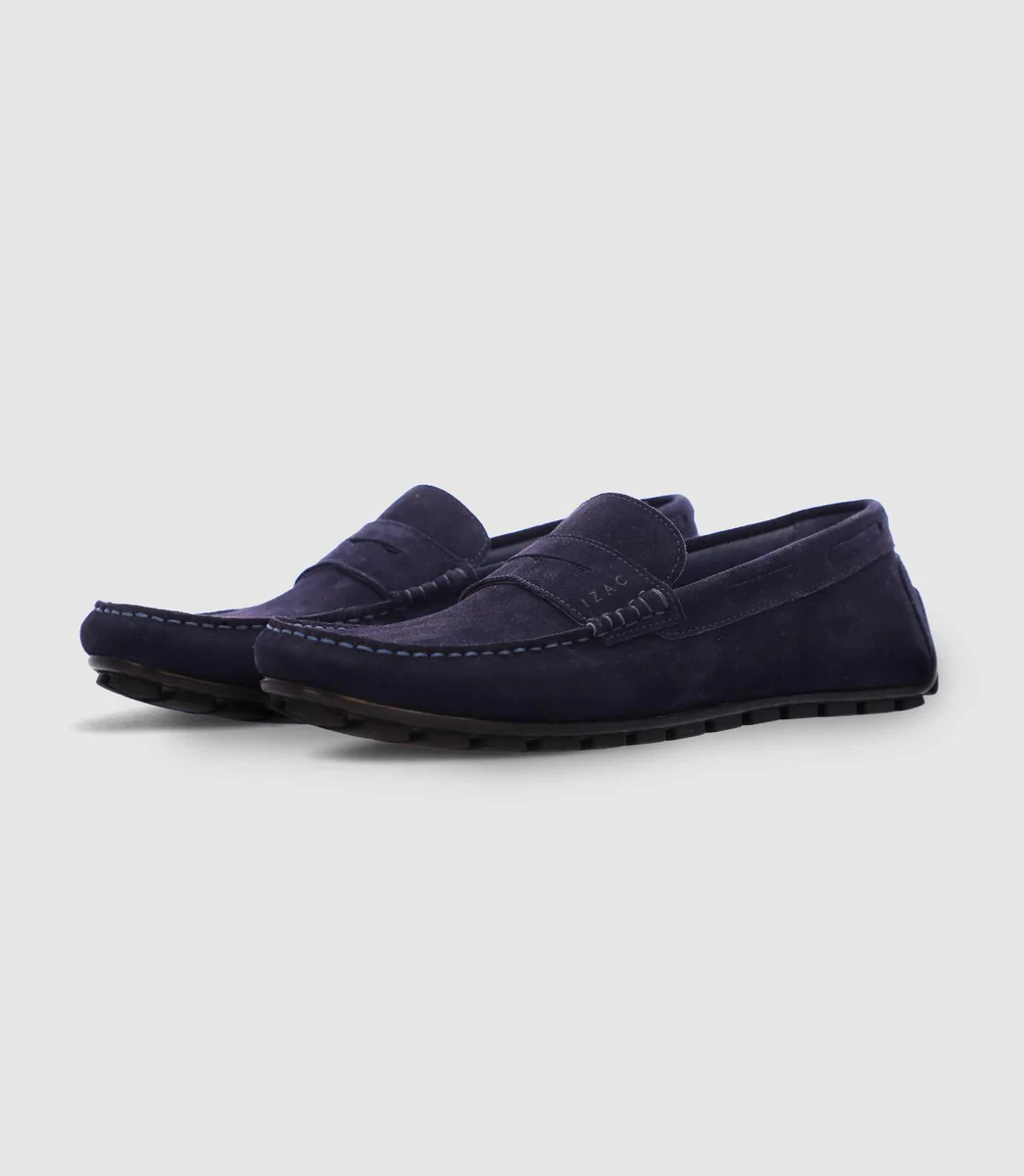 Chaussures bateau en daim marine