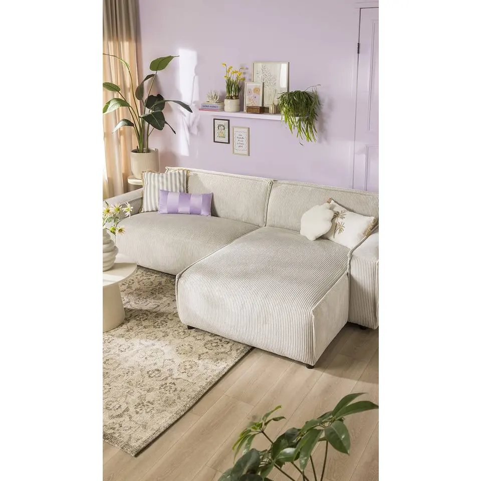 Bank Brooklyn met chaise longue rechts - Soop - crème